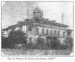 Historic illustration of the palace with its original domed tower